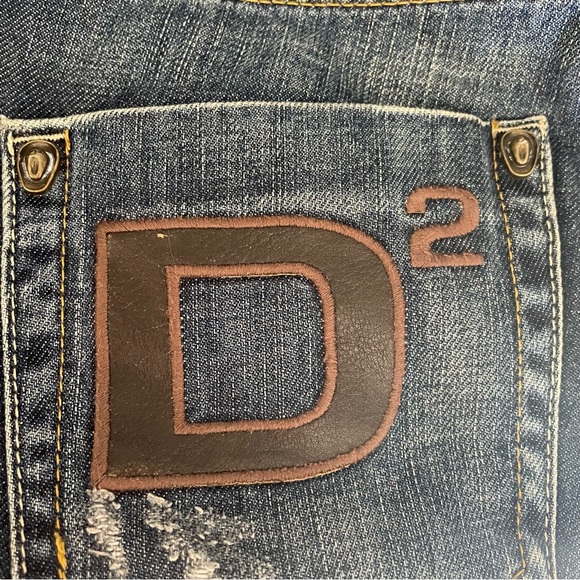 Dsquared2 embroidered native woman cowboy hat button boot cut jean low rise - Picture 11 of 14